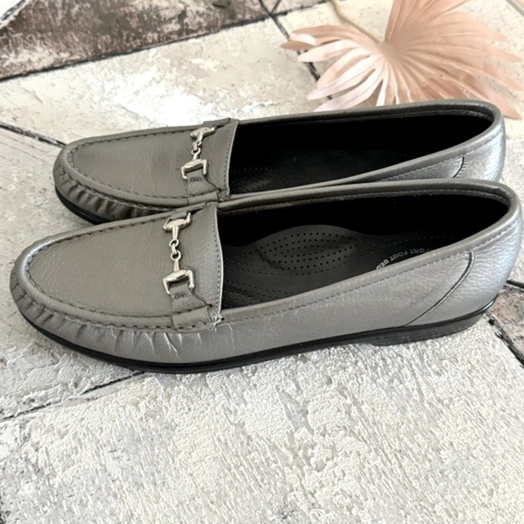 SAS Tripad Comfort Metro Womens Gray Leather Loafers Horse Bit Sz 9.5 S Narrow - Picture 5 of 14
